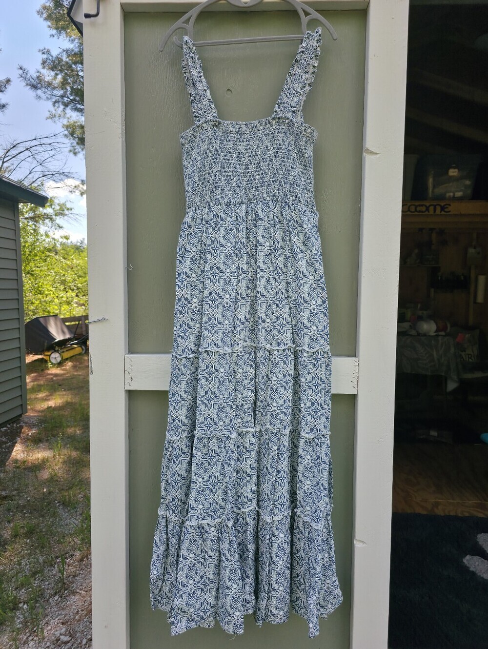 Dip Collection Maxi Dress Medium Blue White Patterned #DR5 - Picture 3 of 10